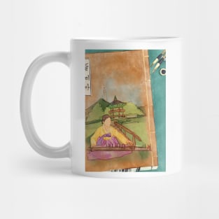 Korean traditional book with gayageum Mug